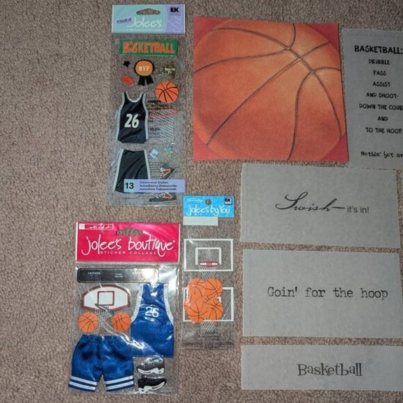 NEW Lot 11 Basketball Player Scrapbook Dimensional Sticker Embellishment Game - Picture 2 of 3